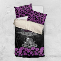 ANZAC Day Remembrance Bedding Set Purple Poppy We Will Remember Them