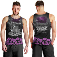 ANZAC Day Remembrance Men Tank Top Purple Poppy We Will Remember Them