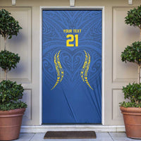 Custom Oceania Football Solomon Kings Door Cover Polynesian Tribal Pattern