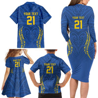 Custom Oceania Football Solomon Kings Family Matching Long Sleeve Bodycon Dress and Hawaiian Shirt Polynesian Tribal Pattern LT9 - Polynesian Pride