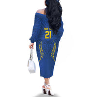 Custom Oceania Football Solomon Kings Family Matching Off The Shoulder Long Sleeve Dress and Hawaiian Shirt Polynesian Tribal Pattern LT9 - Polynesian Pride