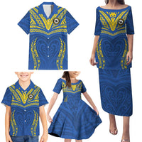 Custom Oceania Football Solomon Kings Family Matching Puletasi and Hawaiian Shirt Polynesian Tribal Pattern LT9 - Polynesian Pride