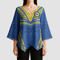 Custom Oceania Football Solomon Kings Kimono Sleeve Blouse Polynesian Tribal Pattern