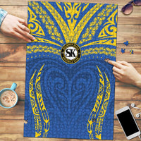 Oceania Football Solomon Kings Puzzle Polynesian Tribal Pattern LT9 Blue - Polynesian Pride