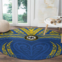 Oceania Football Solomon Kings Round Carpet Polynesian Tribal Pattern LT9 - Polynesian Pride