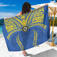 Oceania Football Solomon Kings Sarong Polynesian Tribal Pattern LT9 One Size 44 x 66 inches Blue - Polynesian Pride