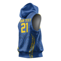 Custom Oceania Football Solomon Kings Sleeveless Hoodie Polynesian Tribal Pattern