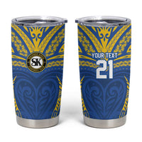 Custom Oceania Football Solomon Kings Tumbler Cup Polynesian Tribal Pattern