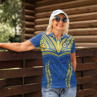 Custom Oceania Football Solomon Kings Women Polo Shirt Polynesian Tribal Pattern