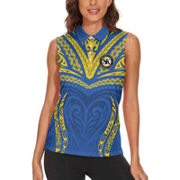 Custom Oceania Football Solomon Kings Women Sleeveless Polo Shirt Polynesian Tribal Pattern LT9 - Polynesian Pride
