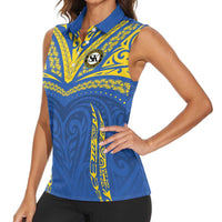 Custom Oceania Football Solomon Kings Women Sleeveless Polo Shirt Polynesian Tribal Pattern LT9 - Polynesian Pride