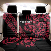 All Black Maori Tribal Tattoo Personalised Back Car Seat Cover Classic Red Polynesian Style - Polynesian Pride
