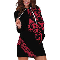 All Black Maori Tribal Tattoo Personalised Hoodie Dress Classic Red Polynesian Style LT9 Red - Polynesian Pride