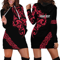 All Black Maori Tribal Tattoo Personalised Hoodie Dress Classic Red Polynesian Style LT9 - Polynesian Pride