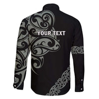 All Black Maori Tribal Tattoo Personalised Family Matching Tank Maxi Dress and Hawaiian Shirt Moss Green Polynesian Style LT9 - Polynesian Pride