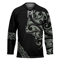 All Black Maori Tribal Tattoo Personalised Hockey Jersey Moss Green Polynesian Style - Polynesian Pride