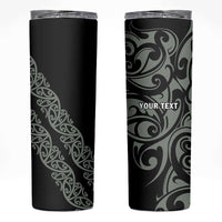 All Black Maori Tribal Tattoo Personalised Skinny Tumbler Moss Green Polynesian Style LT9 Green - Polynesian Pride
