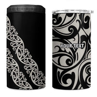 All Black Maori Tribal Tattoo Personalised 4 in 1 Can Cooler Tumbler Stone Gray Polynesian Style LT9 One Size: 16 oz Gray - Polynesian Pride