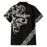 All Black Maori Tribal Tattoo Personalised Family Matching Short Sleeve Bodycon Dress and Hawaiian Shirt Stone Gray Polynesian Style LT9 - Polynesian Pride