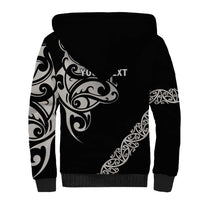 All Black Maori Tribal Tattoo Personalised Sherpa Hoodie Stone Gray Polynesian Style LT9 - Polynesian Pride