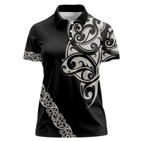 All Black Maori Tribal Tattoo Personalised Women Polo Shirt Stone Gray Polynesian Style LT9 Female Gray - Polynesian Pride