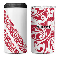 All White Maori Tribal Tattoo Personalised 4 in 1 Can Cooler Tumbler Classic Red Polynesian Style LT9 One Size: 16 oz Red - Polynesian Pride