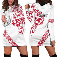 All White Maori Tribal Tattoo Personalised Hoodie Dress Classic Red Polynesian Style LT9 - Polynesian Pride