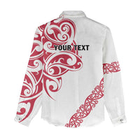 All White Maori Tribal Tattoo Personalised Women Casual Shirt Classic Red Polynesian Style LT9 - Polynesian Pride