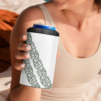 All White Maori Tribal Tattoo Personalised 4 in 1 Can Cooler Tumbler Moss Green Polynesian Style LT9 - Polynesian Pride