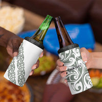 All White Maori Tribal Tattoo Personalised 4 in 1 Can Cooler Tumbler Moss Green Polynesian Style LT9 - Polynesian Pride
