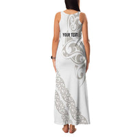All White Maori Tribal Tattoo Personalised Family Matching Tank Maxi Dress and Hawaiian Shirt Stone Gray Polynesian Style LT9 - Polynesian Pride