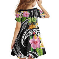 Hau'oli Makahiki Hou Family Matching Off Shoulder Maxi Dress and Hawaiian Shirt Aloha Pineapple Tropical Vibe LT9 - Polynesian Pride