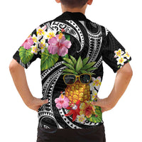 Hau'oli Makahiki Hou Family Matching Tank Maxi Dress and Hawaiian Shirt Aloha Pineapple Tropical Vibe LT9 - Polynesian Pride