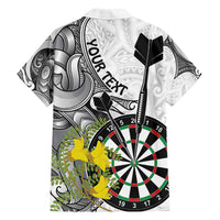 Personalised New Zealand Darts Family Matching Long Sleeve Bodycon Dress and Hawaiian Shirt Kowhai Floral with Maori Tattoo LT9 - Polynesian Pride
