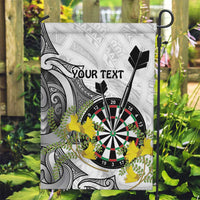 Personalised New Zealand Darts Garden Flag Kowhai Floral with Maori Tattoo LT9 Garden Flag Black - Polynesian Pride