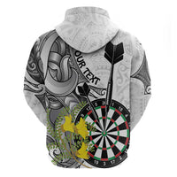 Personalised New Zealand Darts Hoodie Kowhai Floral with Maori Tattoo LT9 - Polynesian Pride