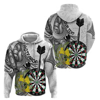 Personalised New Zealand Darts Hoodie Kowhai Floral with Maori Tattoo LT9 - Polynesian Pride