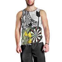 Personalised New Zealand Darts Men Tank Top Kowhai Floral with Maori Tattoo LT9 - Polynesian Pride