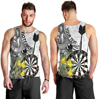 Personalised New Zealand Darts Men Tank Top Kowhai Floral with Maori Tattoo LT9 - Polynesian Pride