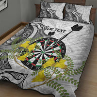 Personalised New Zealand Darts Quilt Bed Set Kowhai Floral with Maori Tattoo LT9 - Polynesian Pride