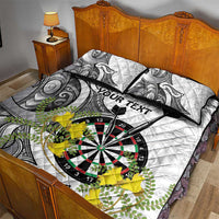 Personalised New Zealand Darts Quilt Bed Set Kowhai Floral with Maori Tattoo LT9 - Polynesian Pride