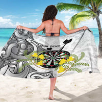 Personalised New Zealand Darts Sarong Kowhai Floral with Maori Tattoo LT9 - Polynesian Pride