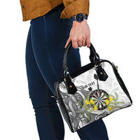 Personalised New Zealand Darts Shoulder Handbag Kowhai Floral with Maori Tattoo LT9 - Polynesian Pride