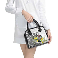 Personalised New Zealand Darts Shoulder Handbag Kowhai Floral with Maori Tattoo LT9 - Polynesian Pride