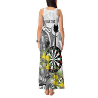 Personalised New Zealand Darts Tank Maxi Dress Kowhai Floral with Maori Tattoo LT9 - Polynesian Pride