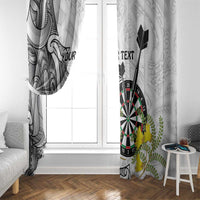 Personalised New Zealand Darts Window Curtain Kowhai Floral with Maori Tattoo LT9 - Polynesian Pride