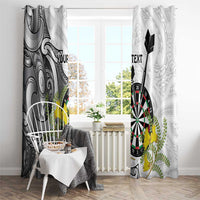 Personalised New Zealand Darts Window Curtain Kowhai Floral with Maori Tattoo LT9 - Polynesian Pride