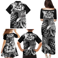 Aloha Black Tribal Honu Tattoo Family Matching Puletasi and Hawaiian Shirt LT9 - Polynesian Pride