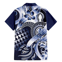 Aloha Blue Tribal Honu Tattoo Family Matching Mermaid Dress and Hawaiian Shirt LT9 - Polynesian Pride