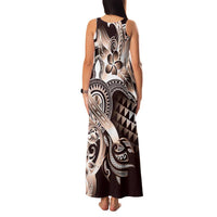 Aloha Mocha Mousse Tribal Honu Tattoo Family Matching Tank Maxi Dress and Hawaiian Shirt LT9 - Polynesian Pride